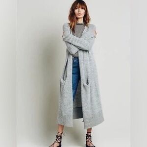 Free People Santa Cruz Maxi Duster Open-Front Cardigan Alpaca Blend XS oversize